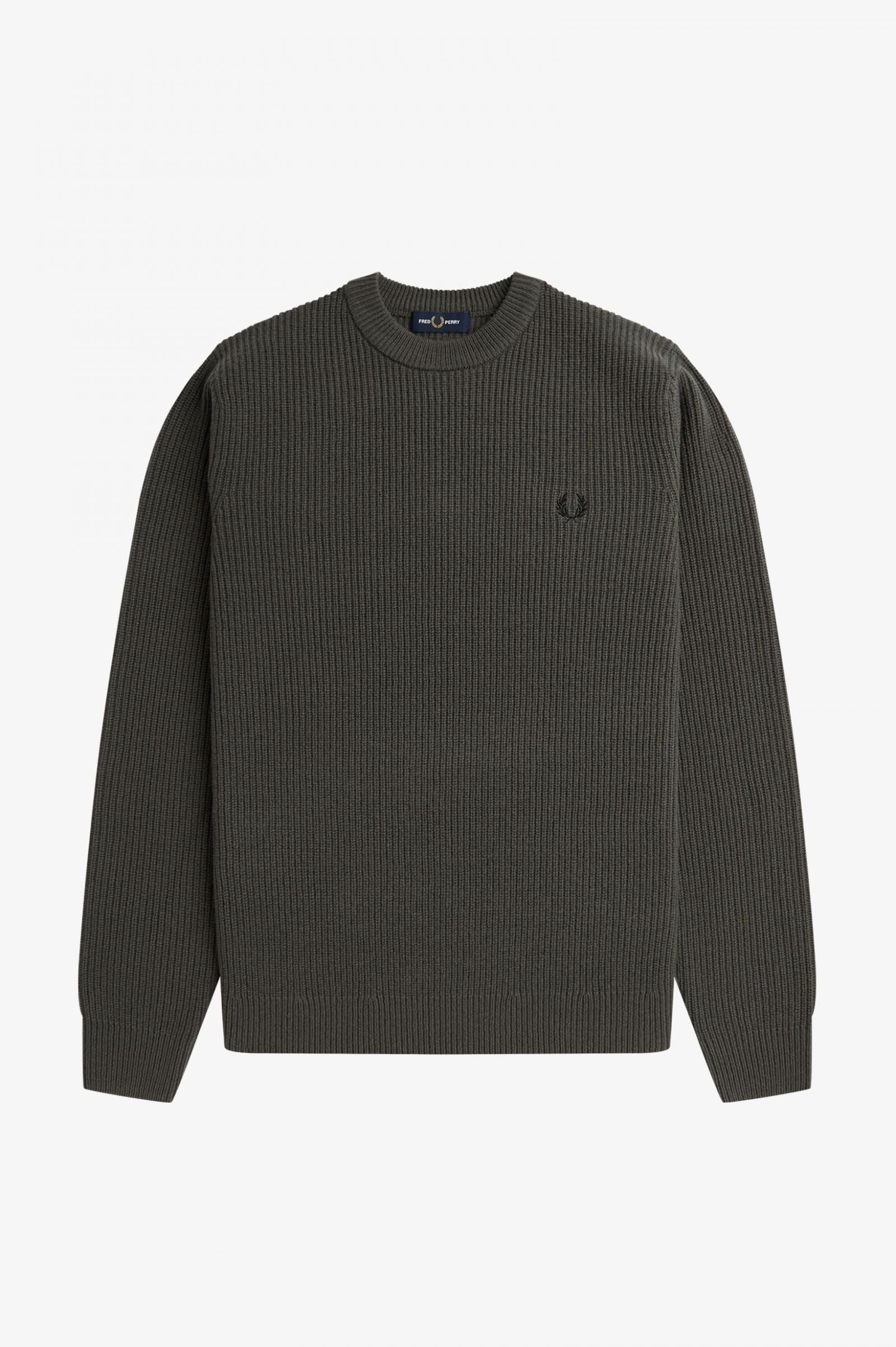 Fred Perry K6539 Texture Lambswool Jumper - Field Green– The