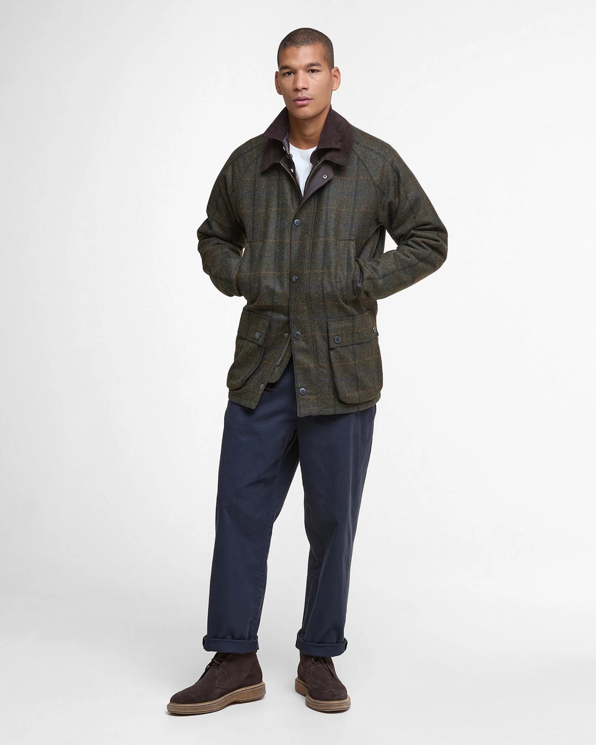 Barbour Bedale Check Wool Jacket - Brown– The Projekt Store