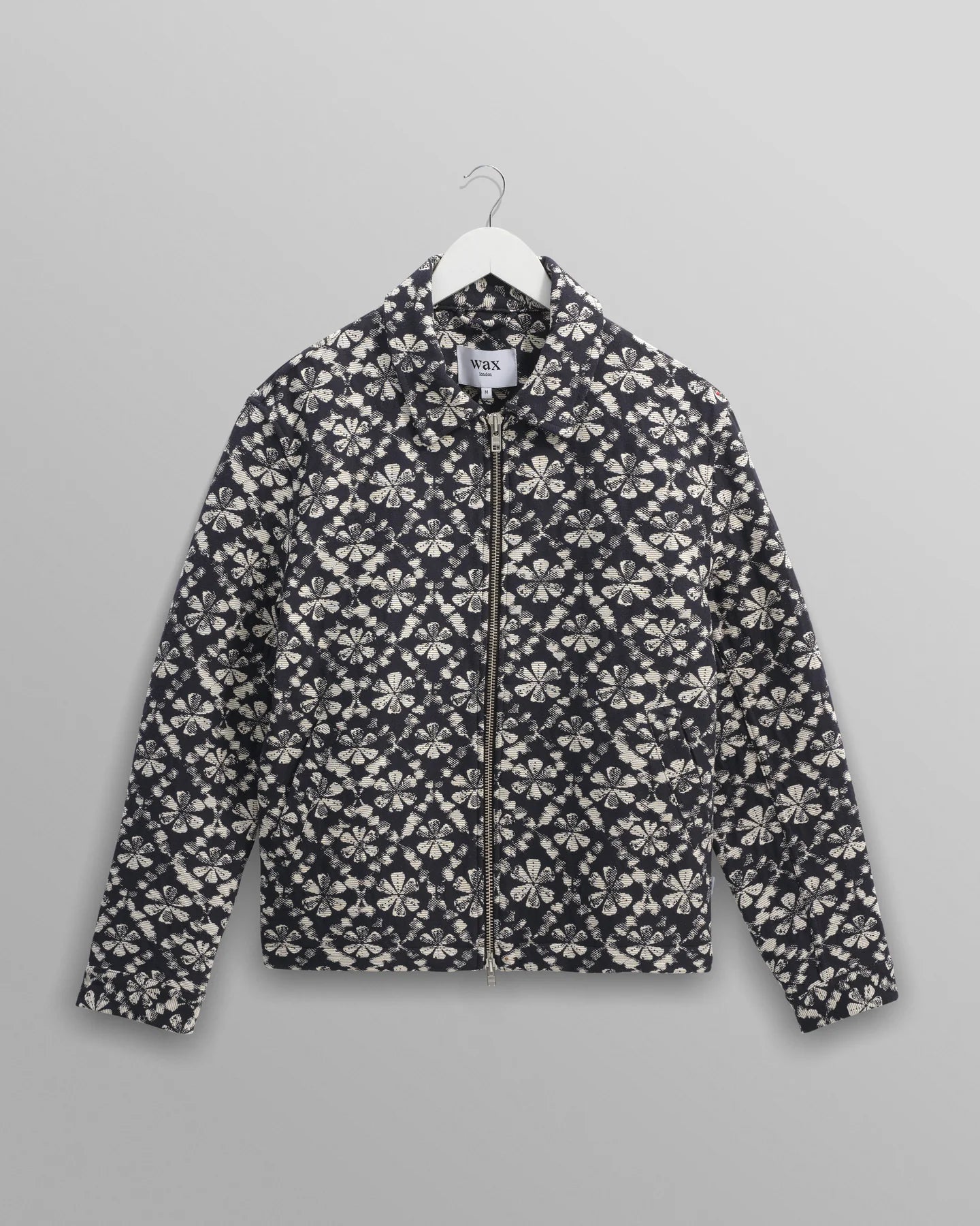 Wax London Eldon Jacket - Flower Stamp Jacquard Navy / Ecru– The
