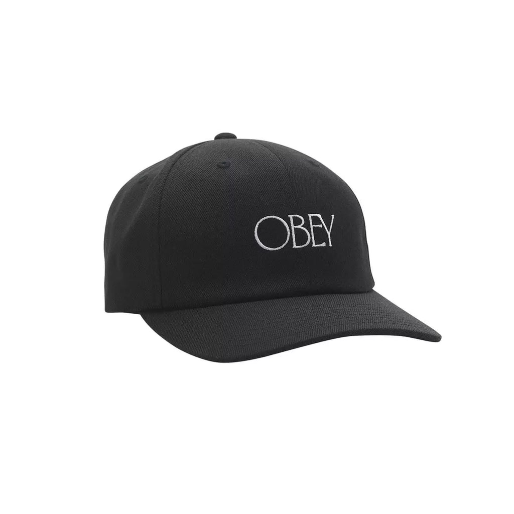 OBEY Hedges 6 Panel Strapback Cap - Black