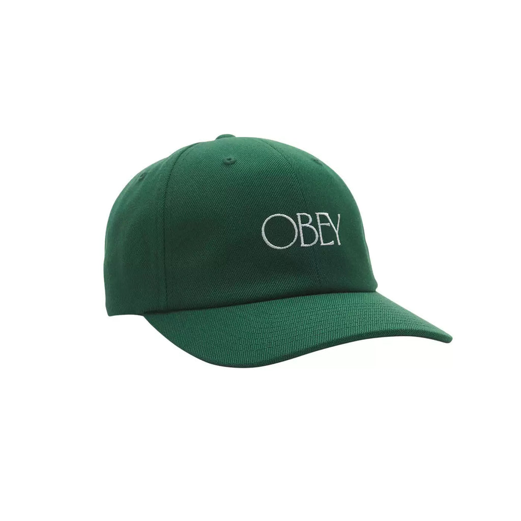 OBEY Hedges 6 Panel Strapback Cap - Dark Cedar
