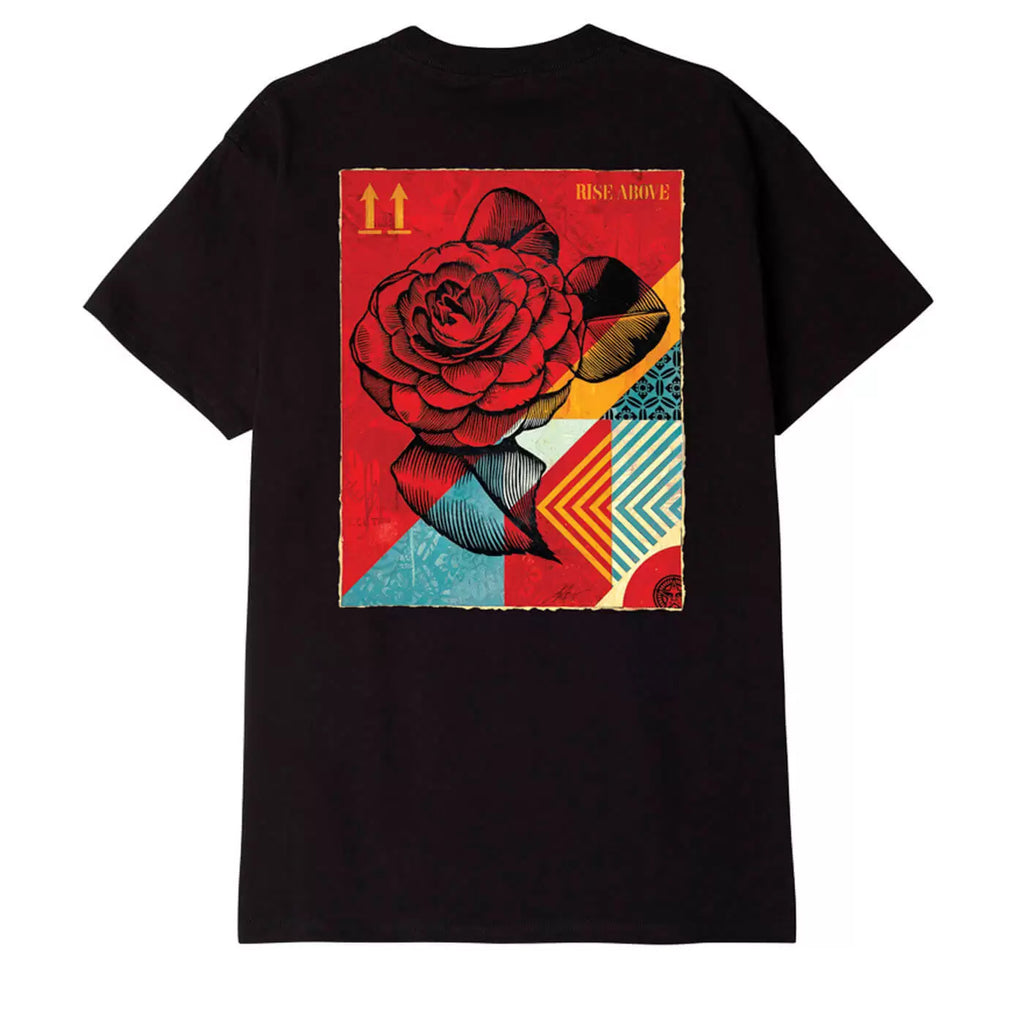 OBEY Rise Above Rose T-Shirt - Black