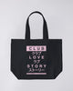 Edwin Tote Bag Shopper - Black Club Love Story Print