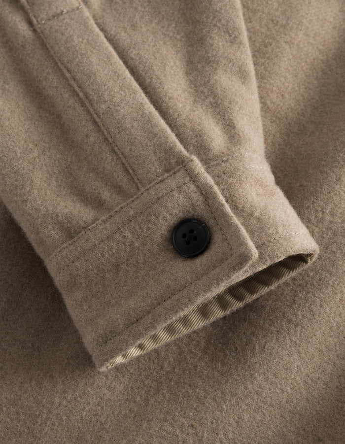 Les Deux Jason Wool Hybrid Overshirt Jacket - Dark Sand