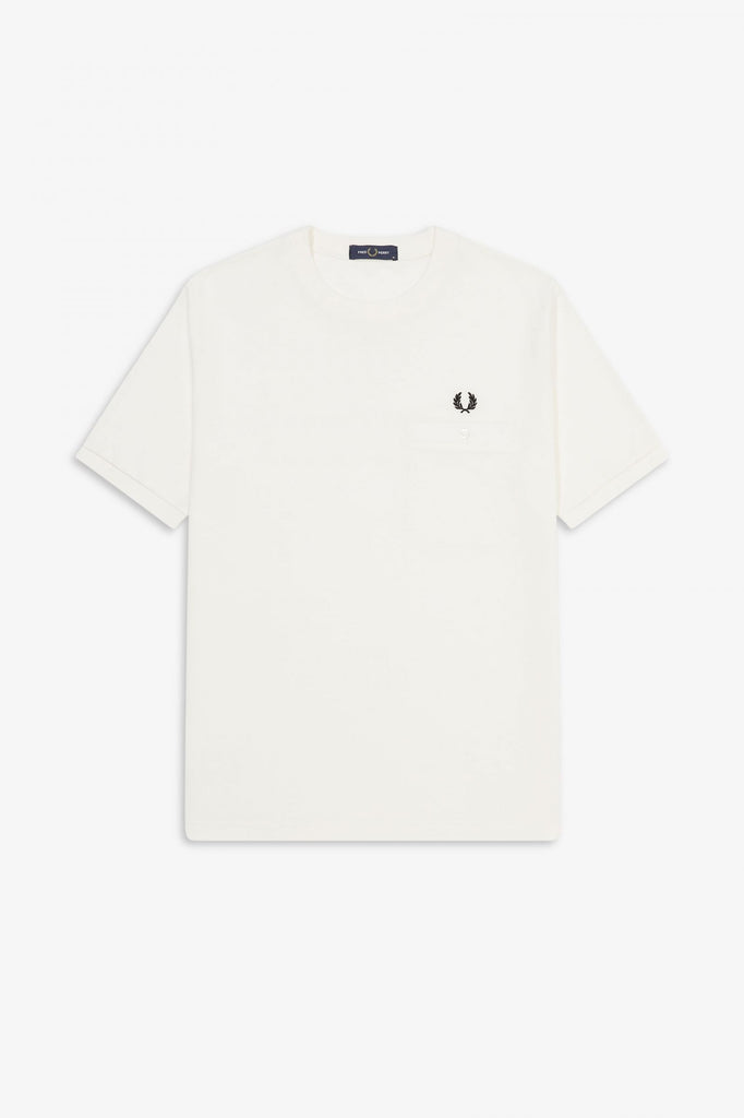 Fred Perry M8531 Pique Pocket T-Shirt - Snow White