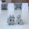 Hand Cast Concrete Letters & Numbers - Grey